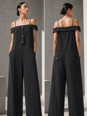 IRENE Architectural WideLeg Jumpsuit Wool Mohair Minimalist Industrial Size 38/6